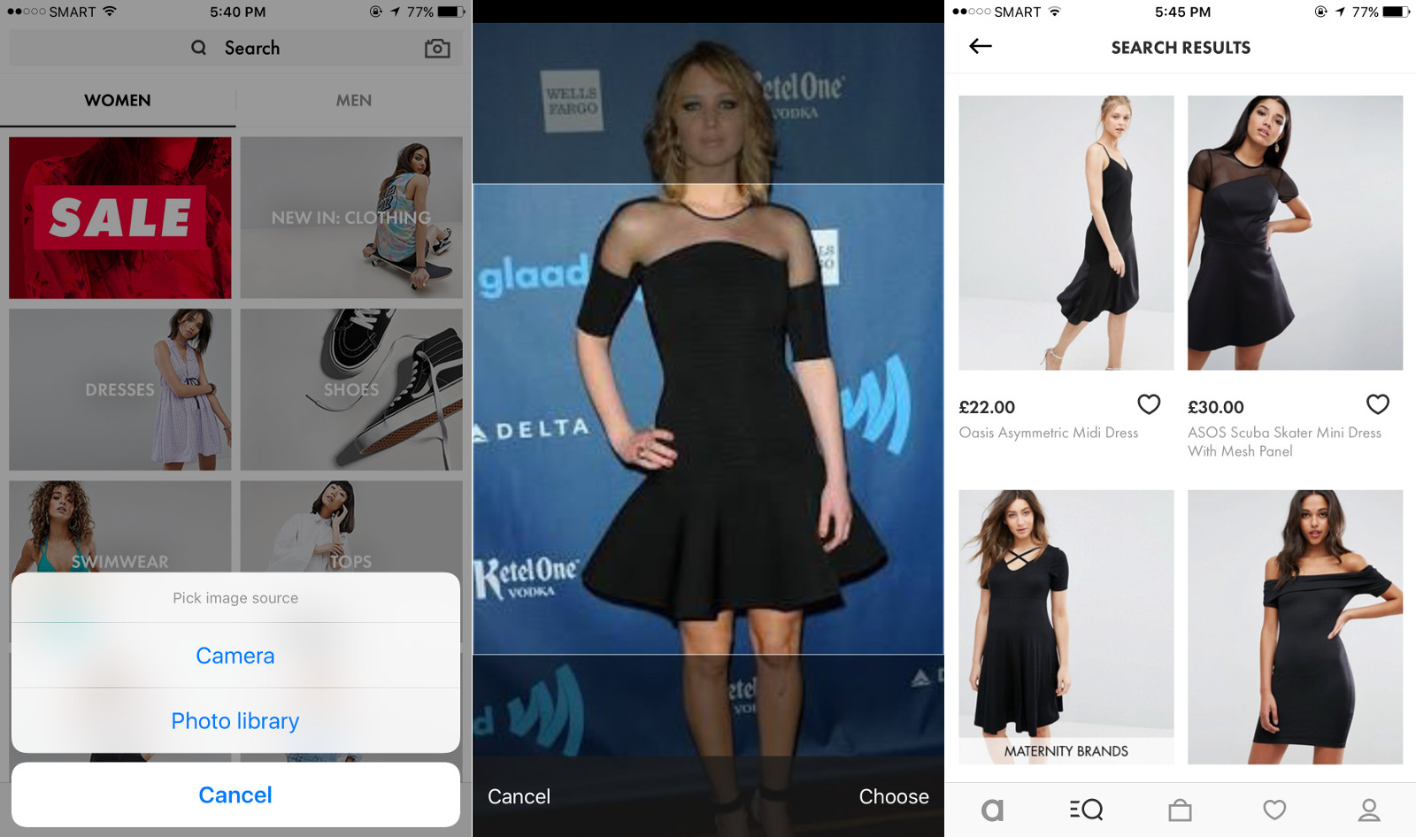 Asos Visual Search screenshots